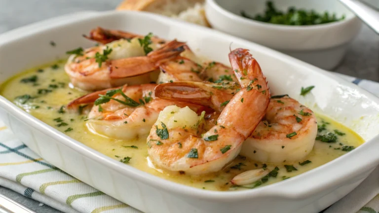 Gambas avec beurre et ail fondants - recette française