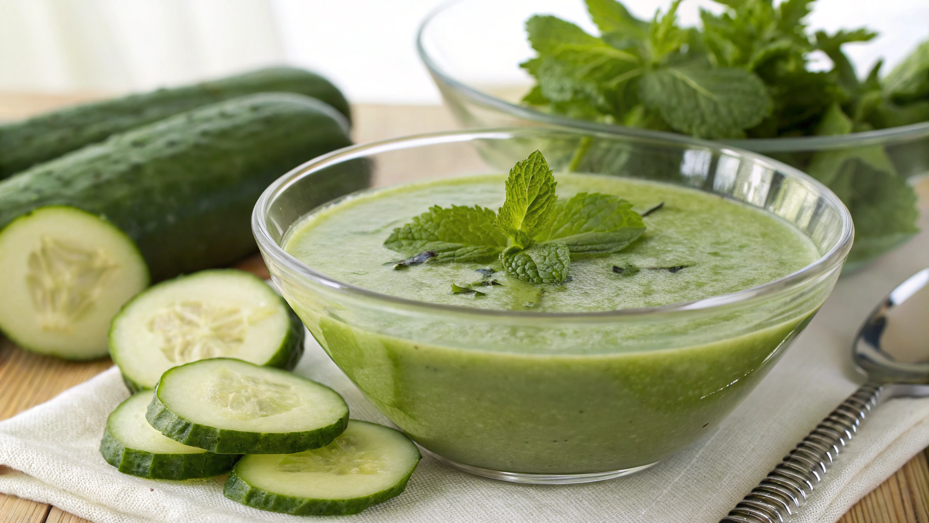 Gaspacho frais concombre et menthe - recette française