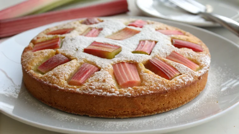 Gâteau à la rhubarbe - recette française