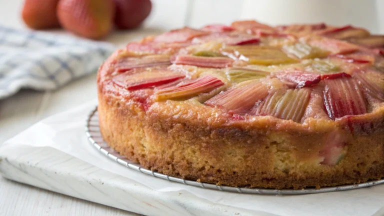 Gâteau à la rhubarbe renversé ultra moelleux - recette française