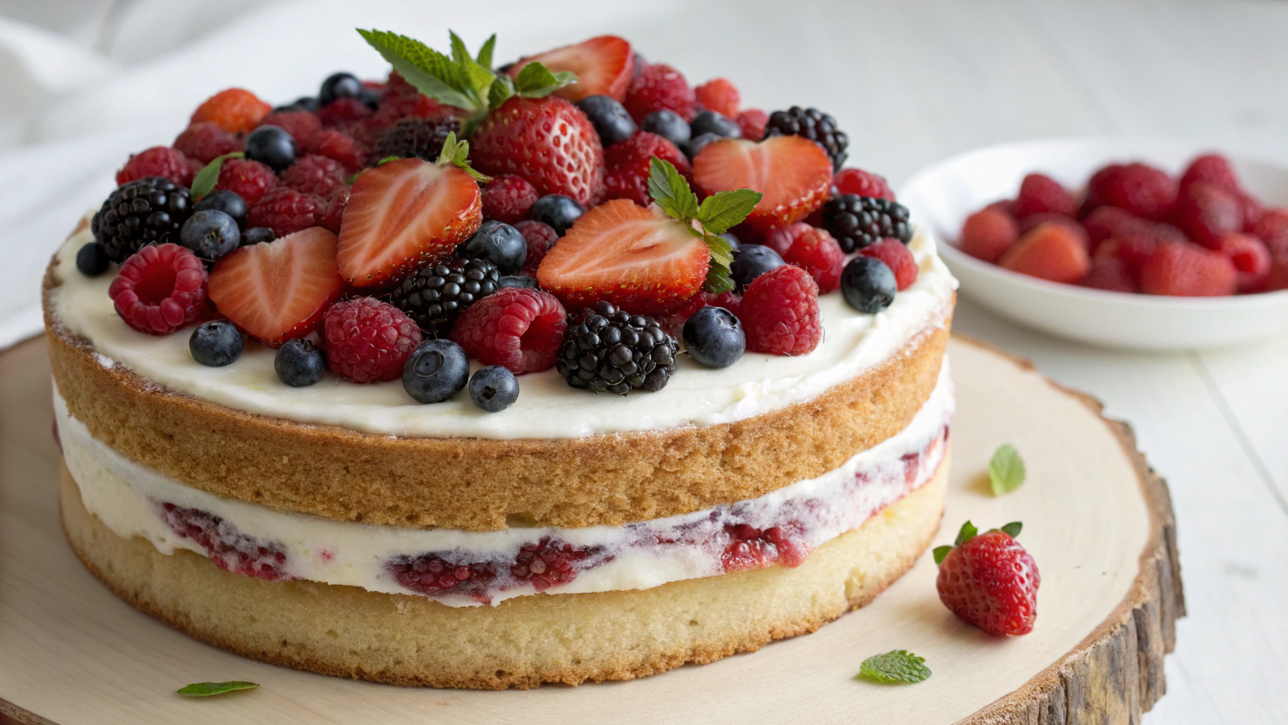 Gâteau au yaourt et fruits rouges - recette française