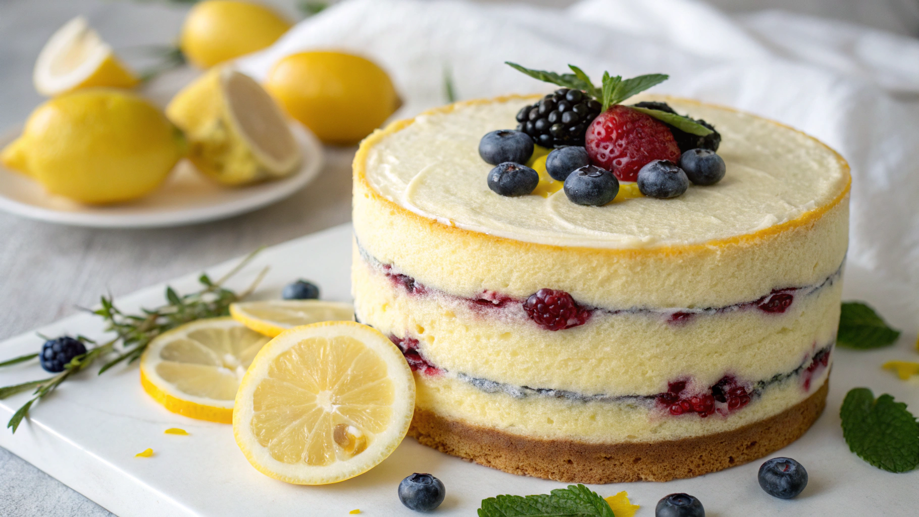 Gâteau Citron-Myrtilles - recette française