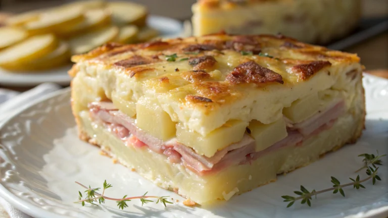Gâteau de Pommes de Terre Gourmand au Jambon et Fromage Fondant - recette française