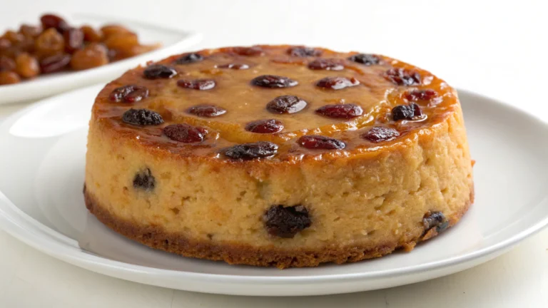 Gâteau de riz aux raisins et caramel - recette française