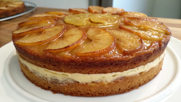 Gâteau moelleux au yaourt & pommes caramélisées - recette française