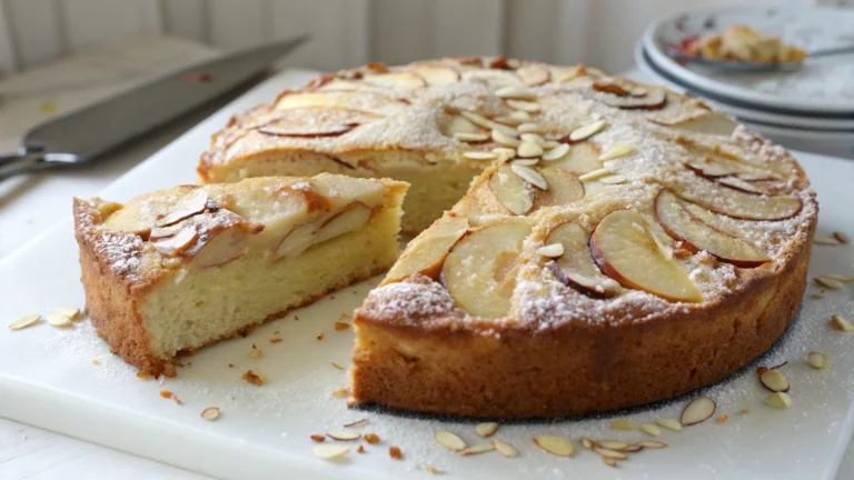 Gâteau moelleux aux pommes et aux amandes - recette française