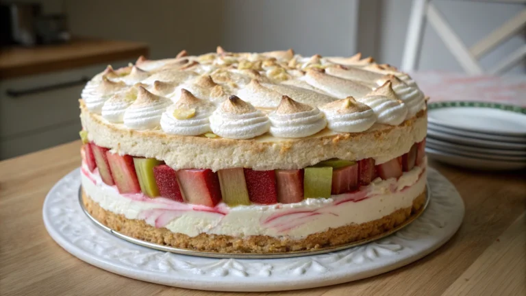 Gâteau norvégien à la rhubarbe - recette française