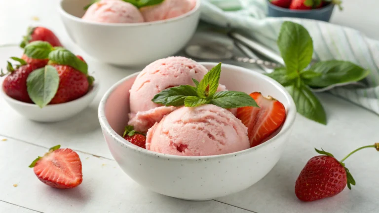 Glace Fraise Basilic Sans Sorbetière - recette française
