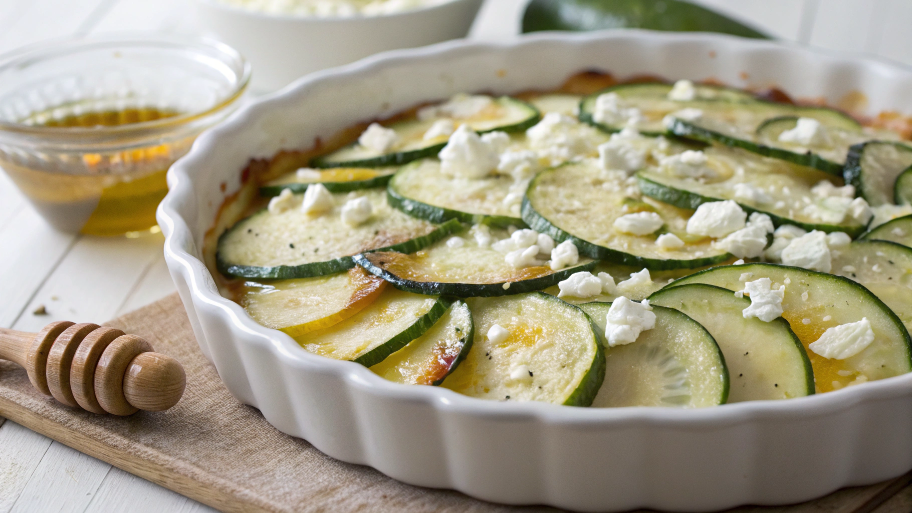 Gratin de courgettes au chèvre et au miel - recette française