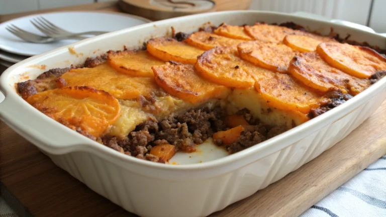 Gratin de patate douce et bœuf haché - recette française