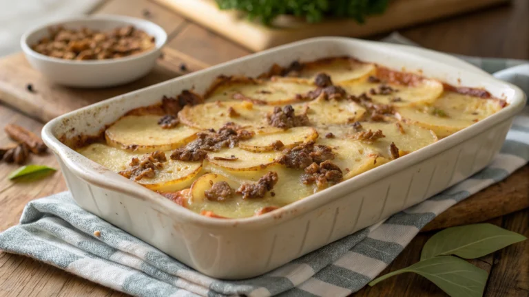 Gratin de pommes de terre et viande hachée - recette française