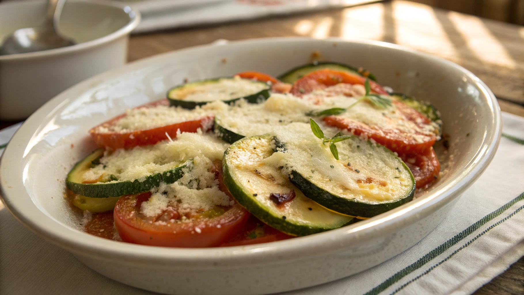 Gratin express courgettes-tomates au parmesan - recette française
