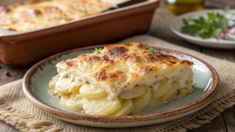 Gratin fondant de pommes de terre à la crème et au fromage - recette française