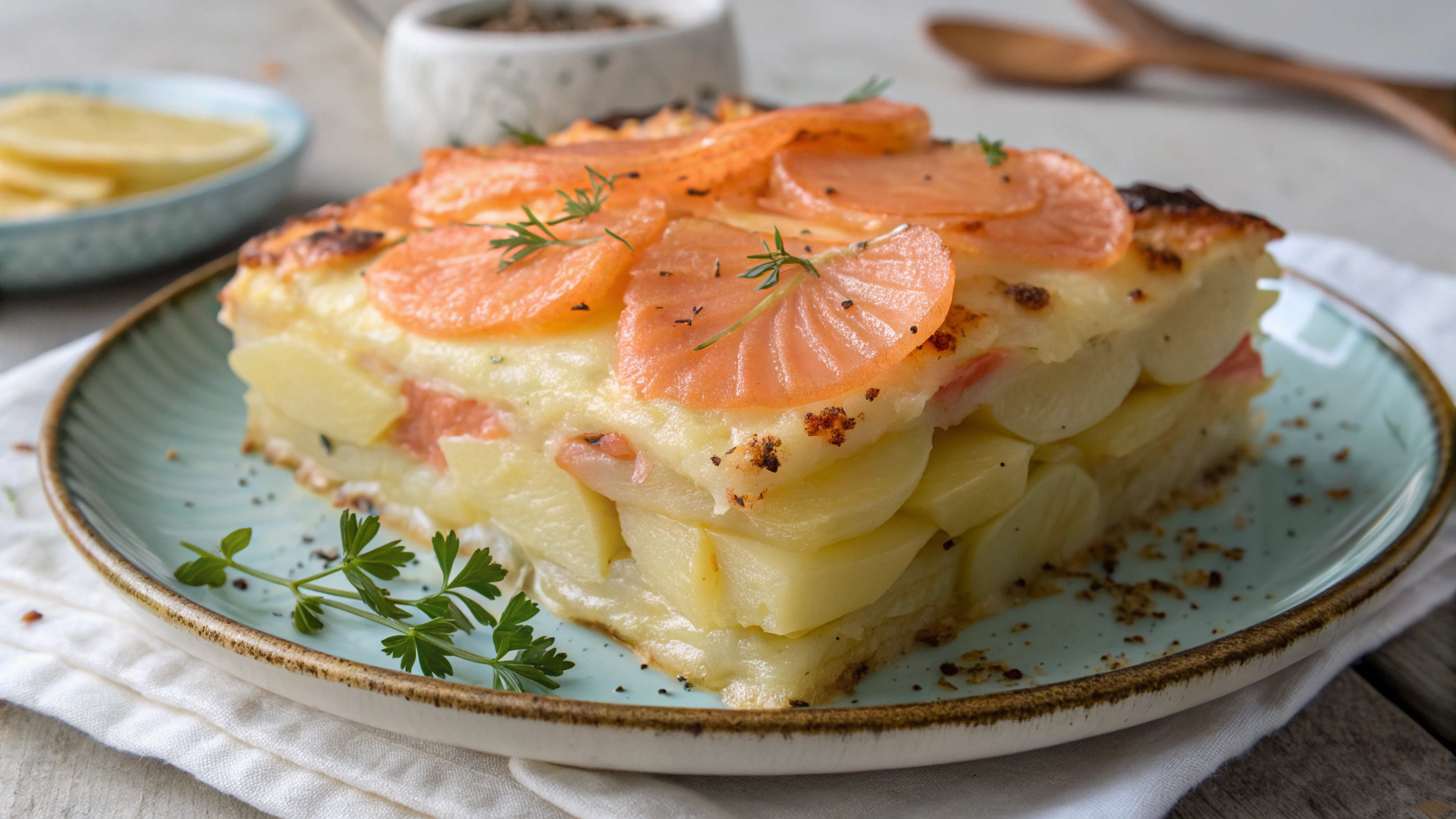 Gratin fondant de pommes de terre au saumon fumé - instructions de préparation