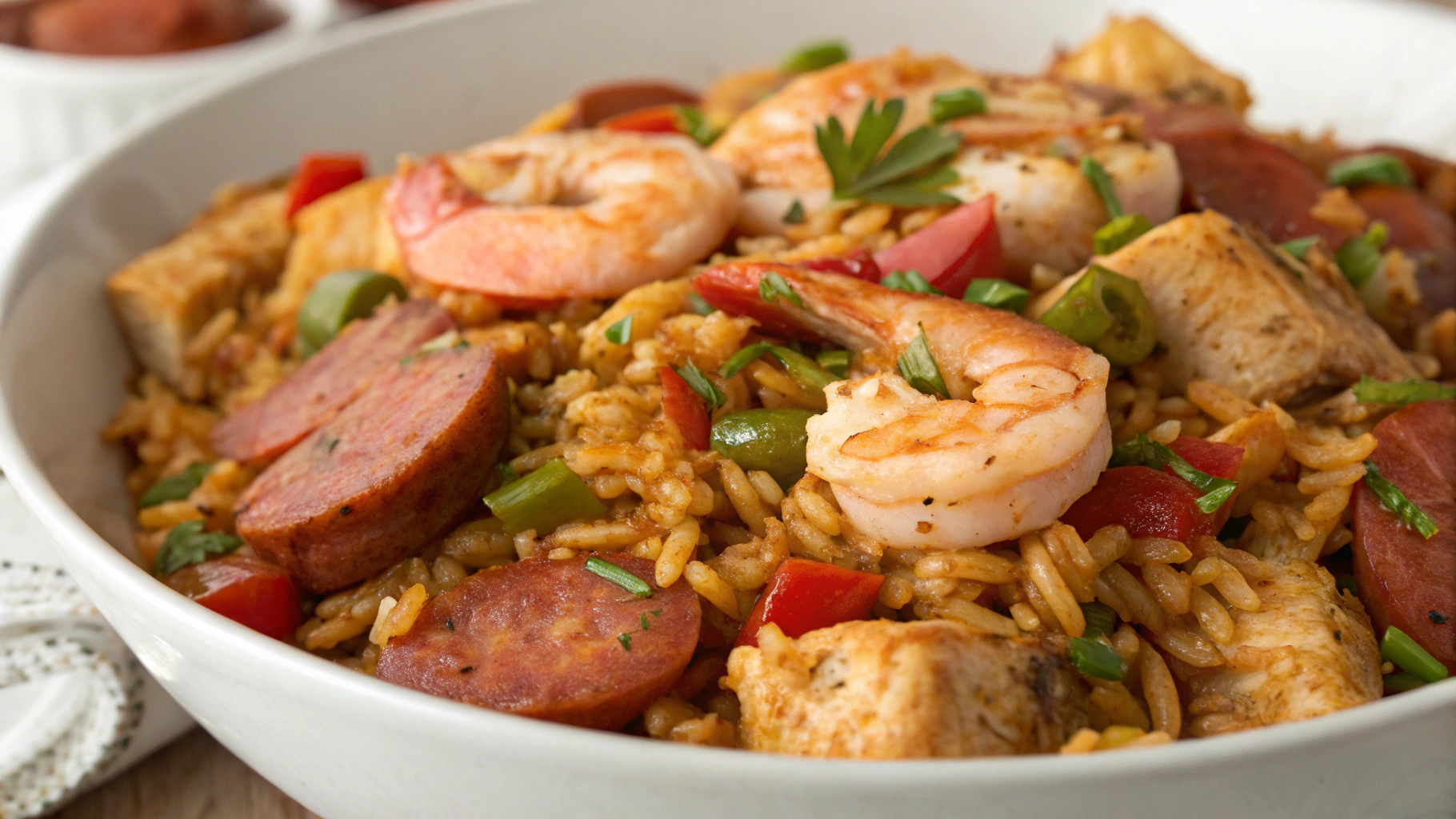 Jambalaya créole au poulet, crevettes et saucisses - instructions de préparation