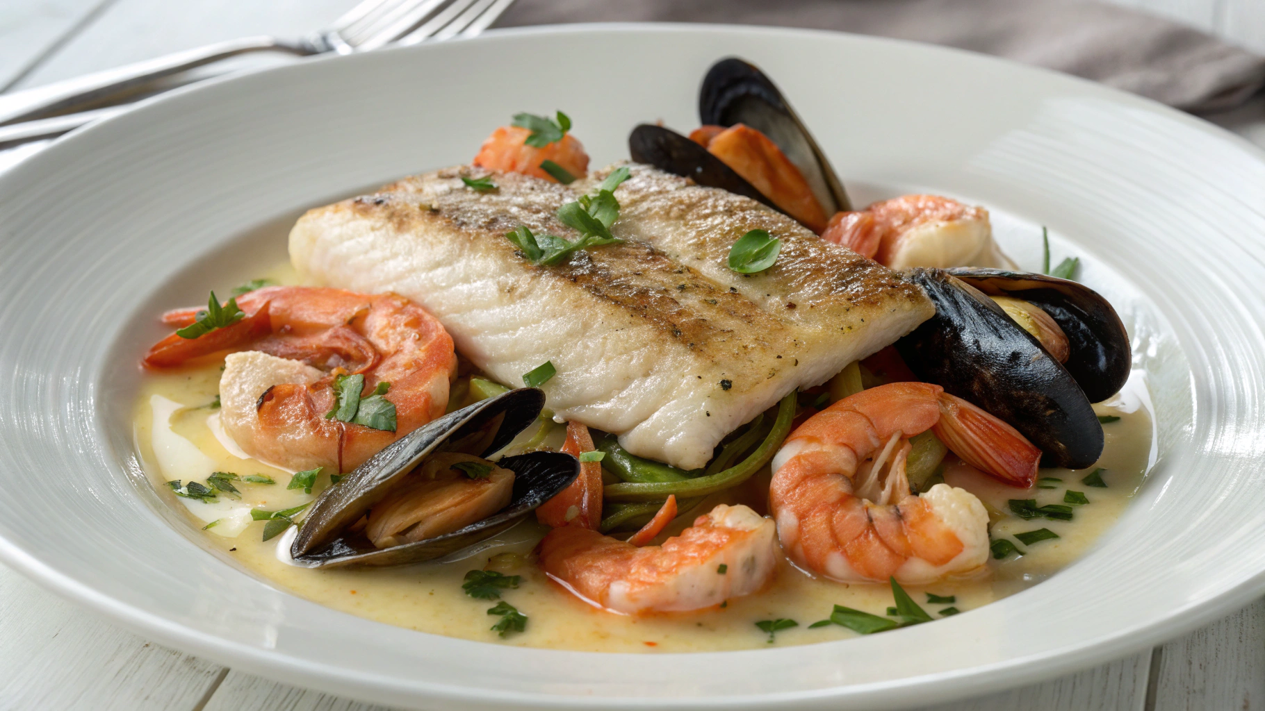 Lotte et moules aux crevettes - instructions de préparation