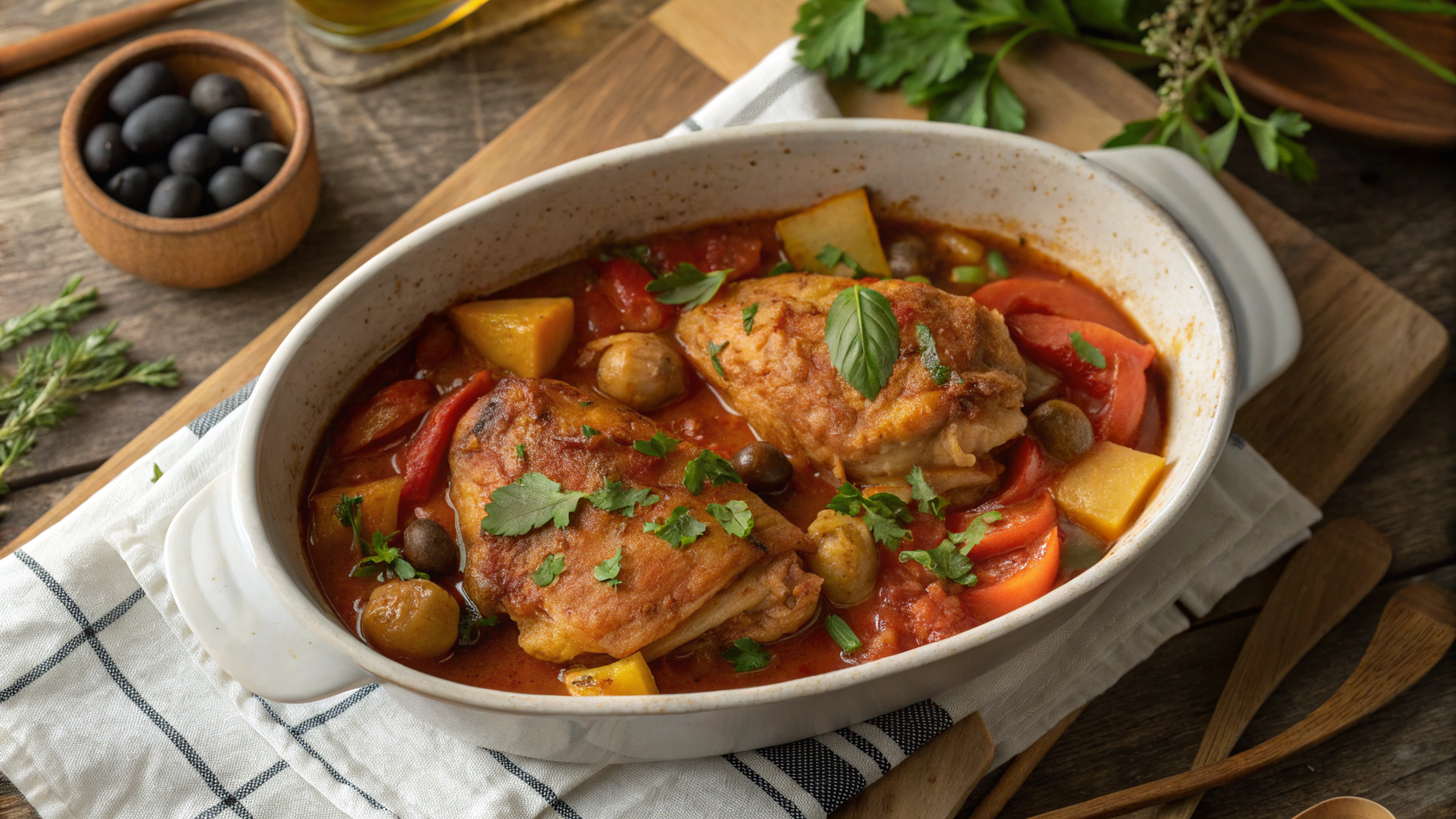 Marmite de poulet façon espagnole - instructions de préparation