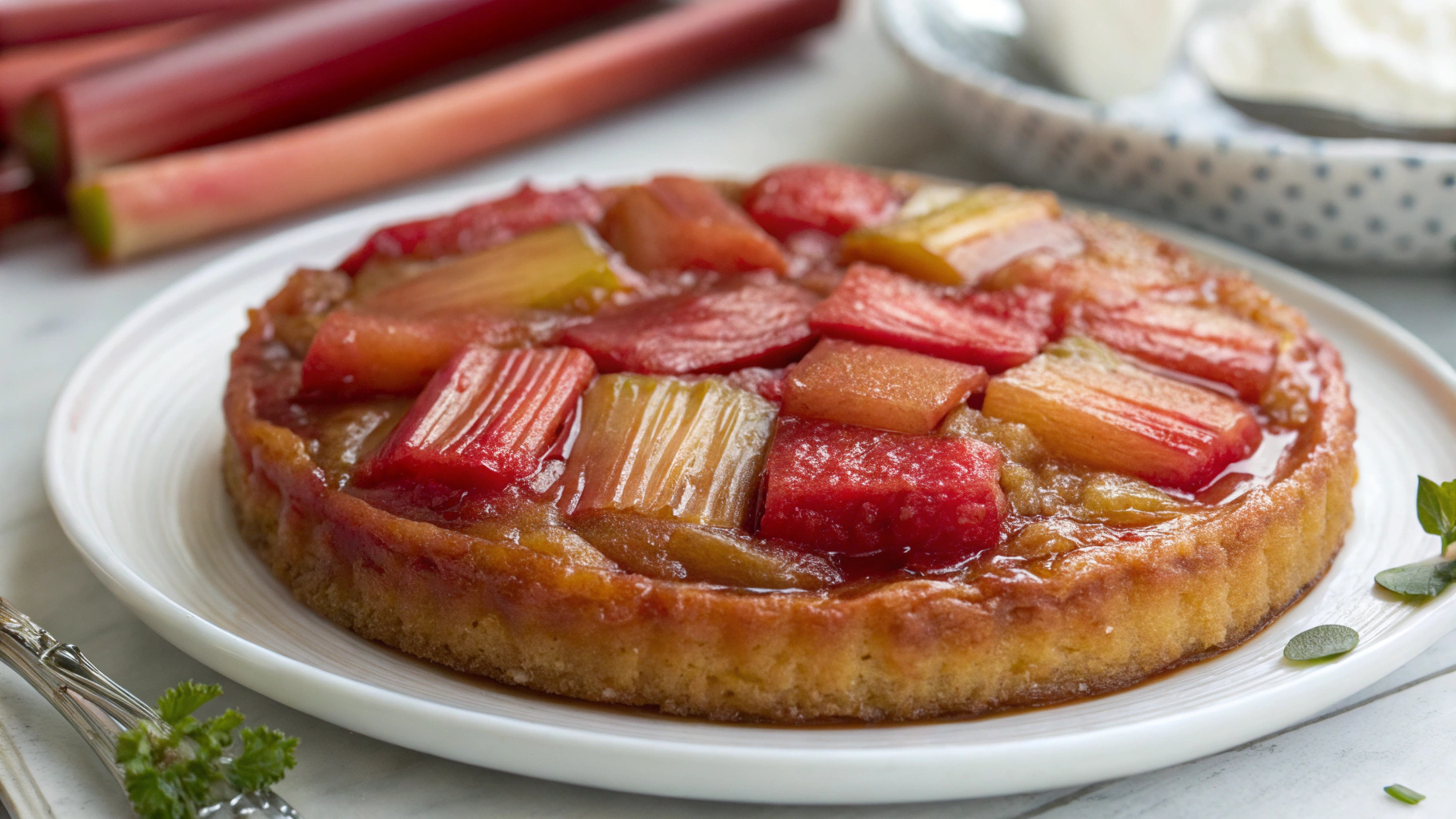 Moelleux Tatin à la Rhubarbe - instructions de préparation