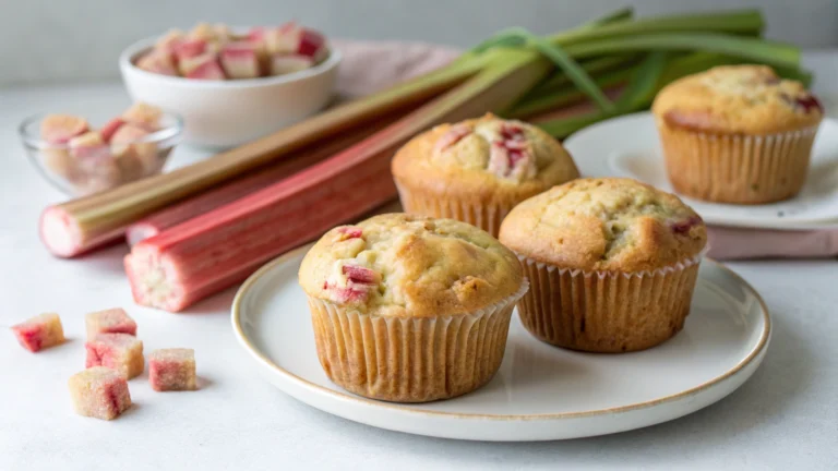 Muffins à la rhubarbe - recette française
