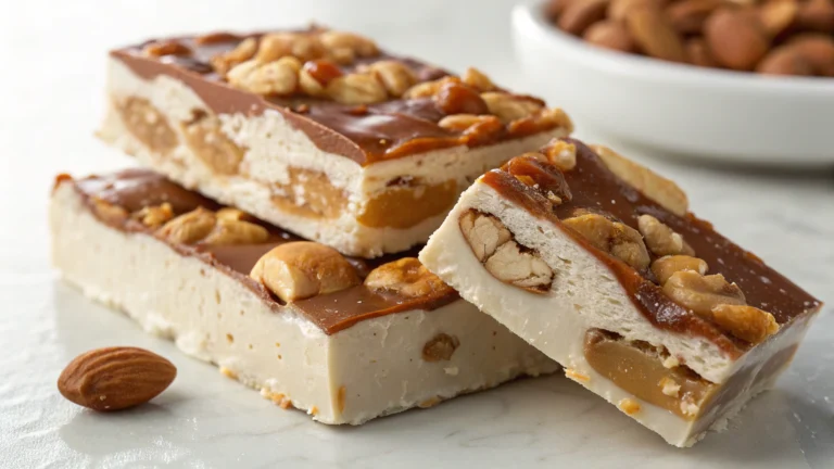 Nougat au caramel beurre salé et noix - recette française
