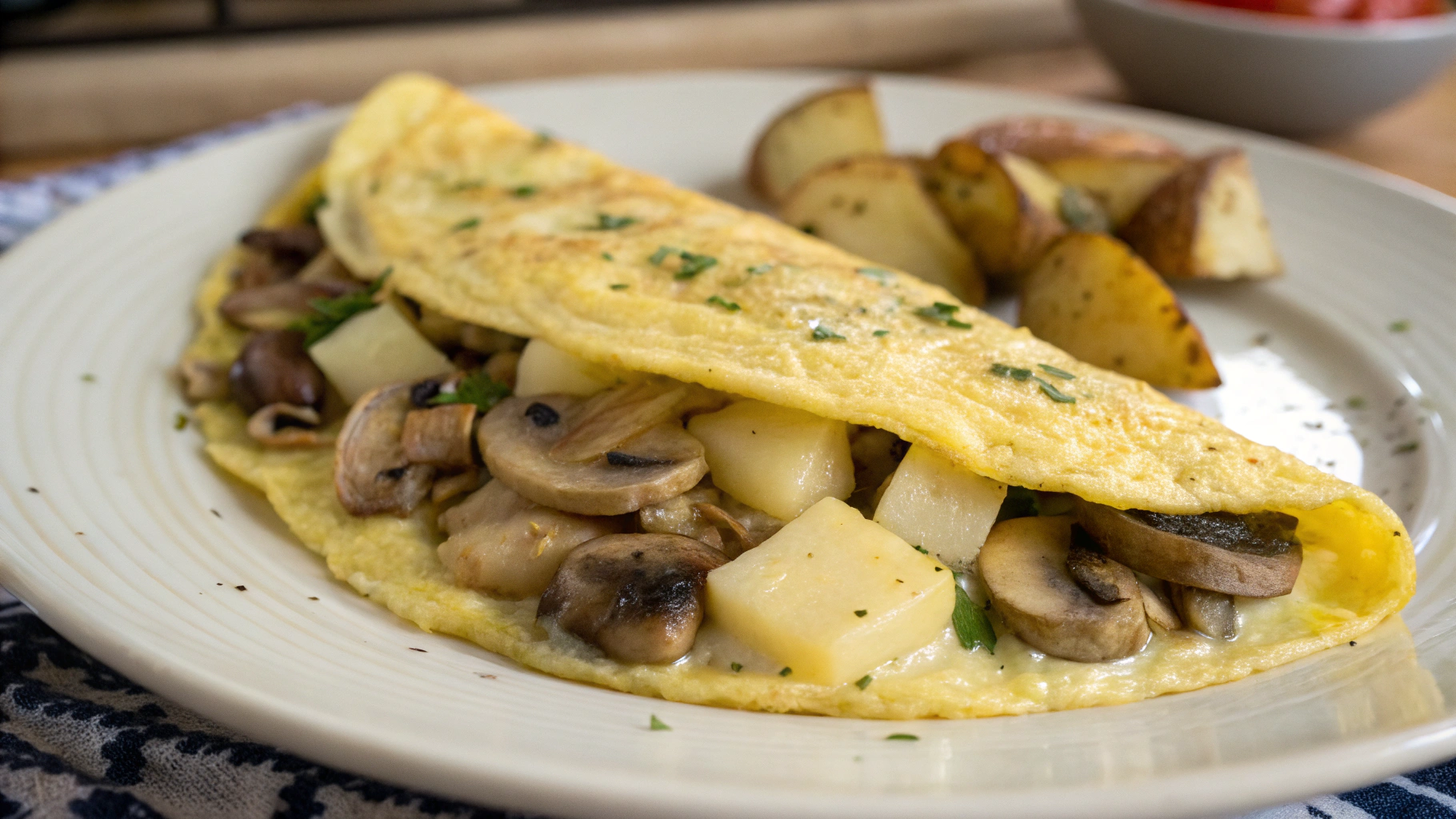 Omelette aux Champignons et Pommes de Terre - instructions de préparation