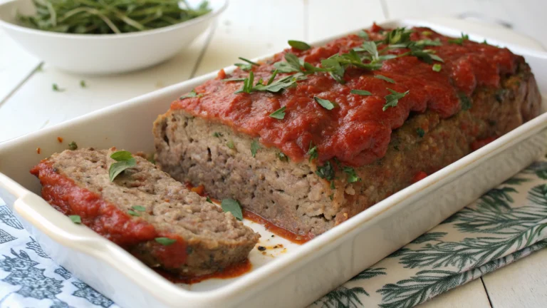 Pain de viande aux herbes et sauce tomate maison - recette française