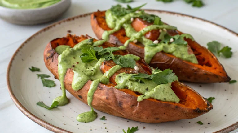 Patate Douce Rôtie & Sauce à l’Avocat - recette française