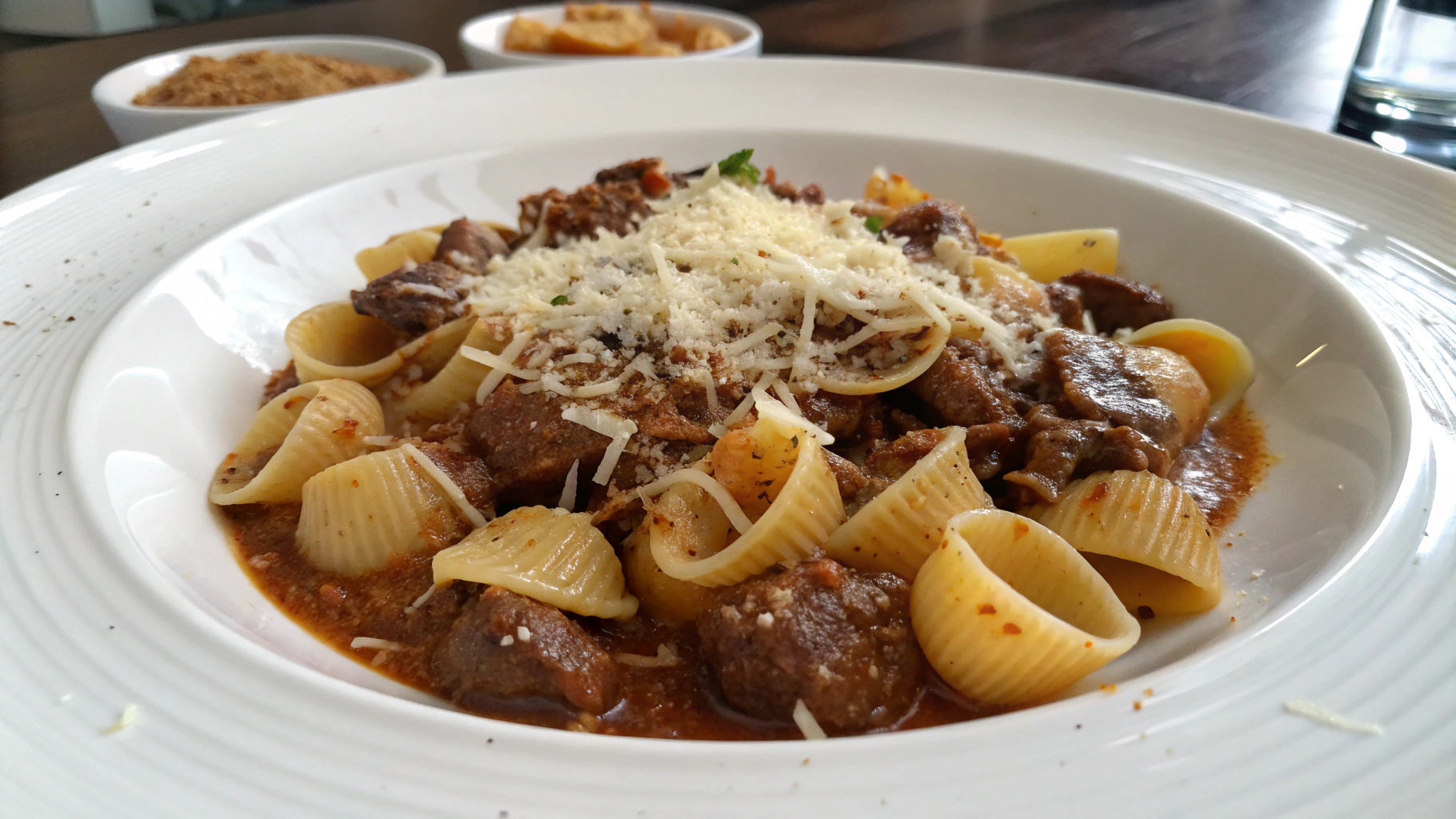 Pâtes aux Coquilles et Bœuf dans une Sauce Crémeuse à l’Ail et au Parmesan - recette française