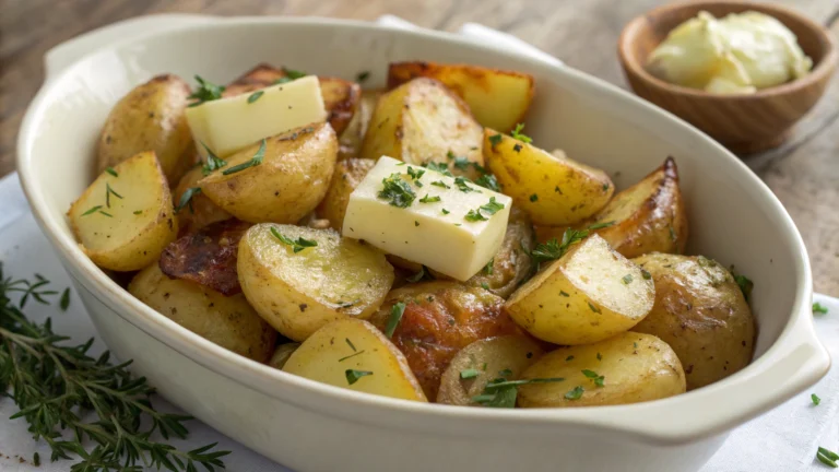 Pommes de terre à l’ail et au beurre au four - recette française