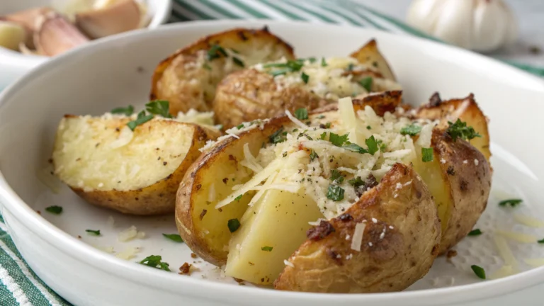Pommes de Terre Cuites à l’Ail et au Parmesan - recette française