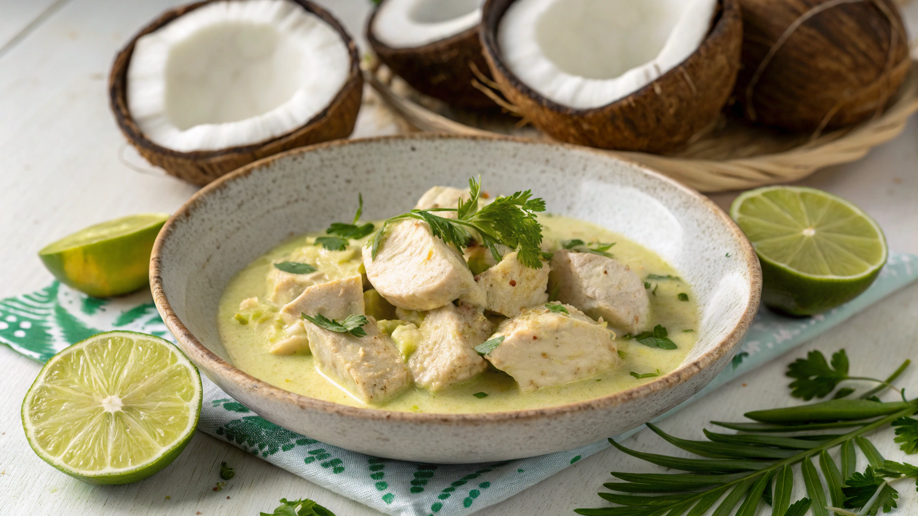 Poulet à la noix de coco et au citron vert - instructions de préparation