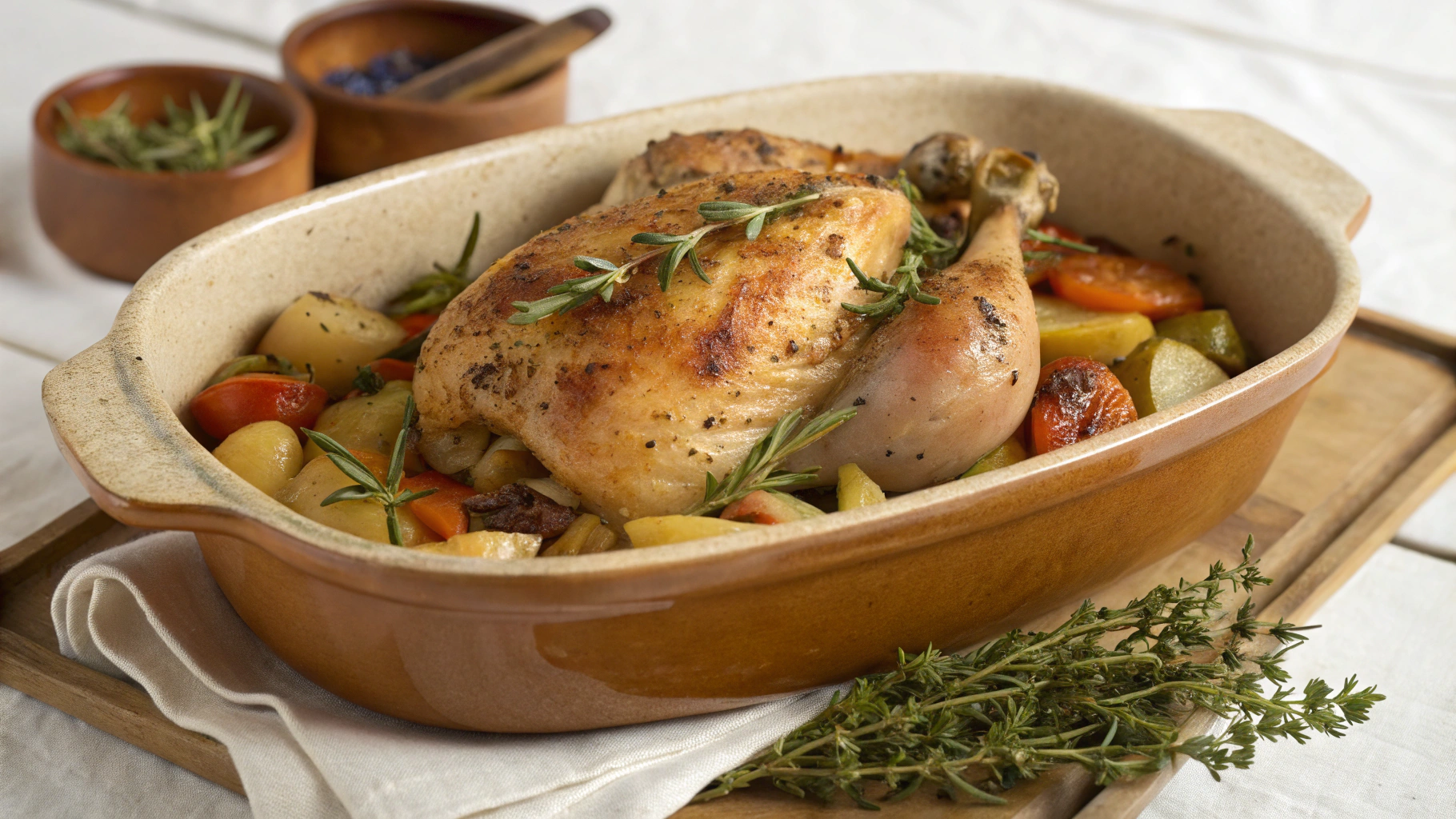 Poulet mijoté à la provençale - recette française