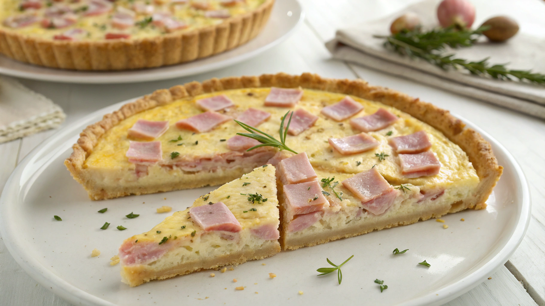 Quiche aux Dés de Jambon - recette française
