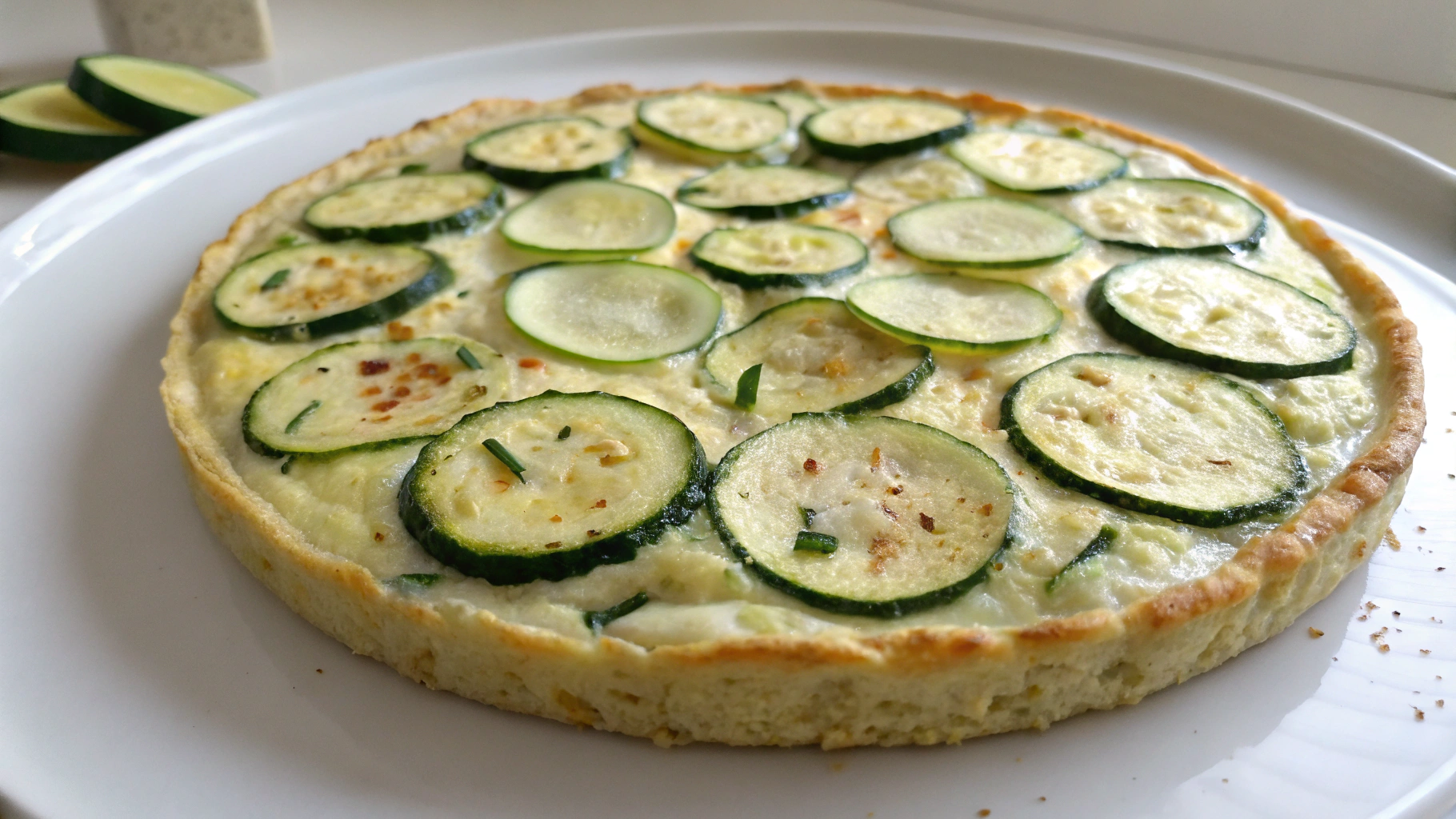 Quiche légère sans pâte aux courgettes et chèvre - recette française