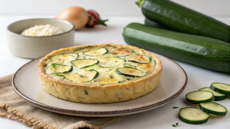 Quiche légère sans pâte aux courgettes et parmesan - recette française