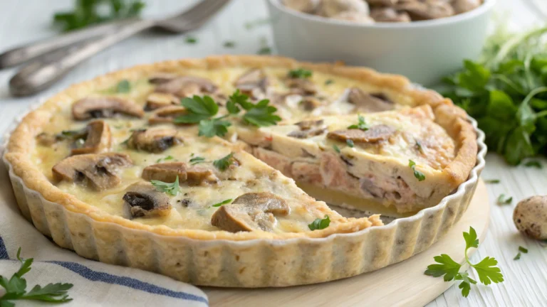 Quiche Sans Pâte au Thon & Champignons - recette française