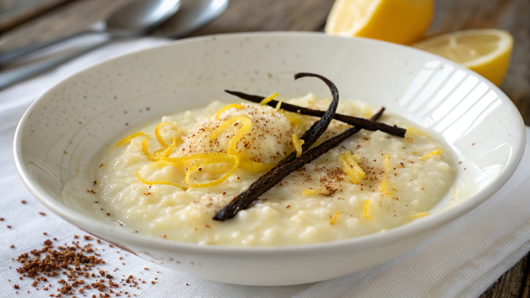 Riz au Lait Classique à la Vanille et Citron - recette française