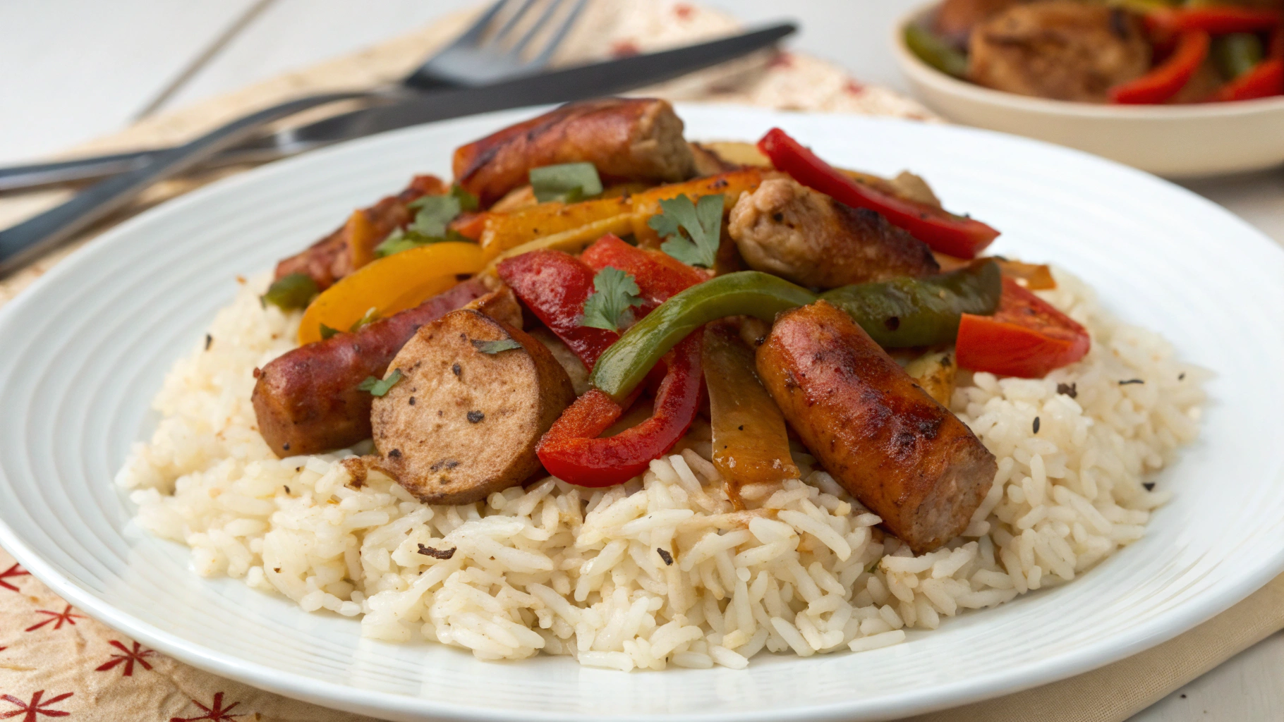Riz Merguez Poivrons Poulet - instructions de préparation