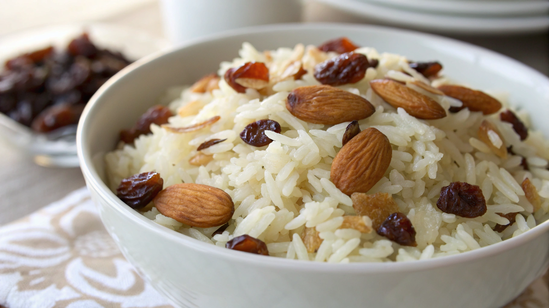 Riz Pilaf aux Amandes et Raisins Secs - instructions de préparation
