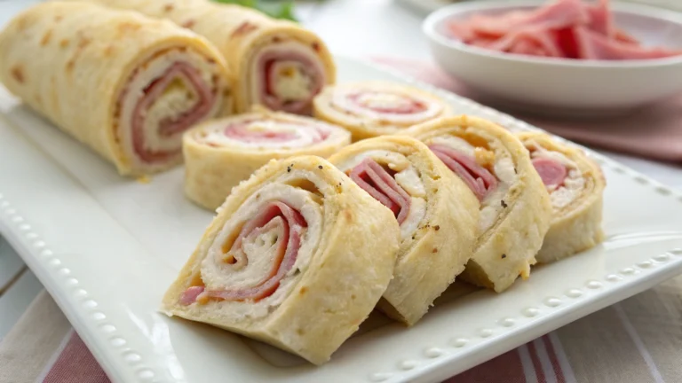 Roulé apéritif au jambon et fromage - recette française