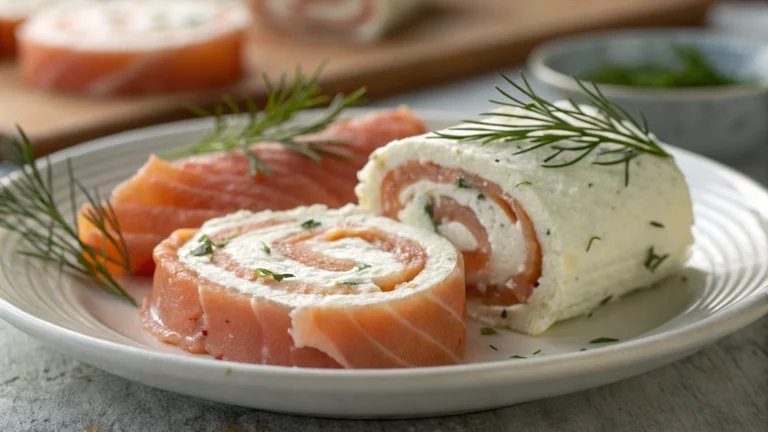 Roulé apéritif au saumon et fromage frais - recette française