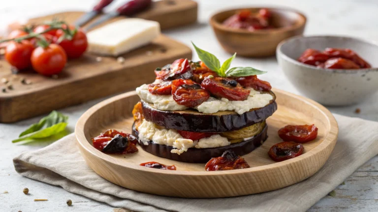 Rouleaux d’Aubergines au Fromage Frais et Tomates Séchées - recette française