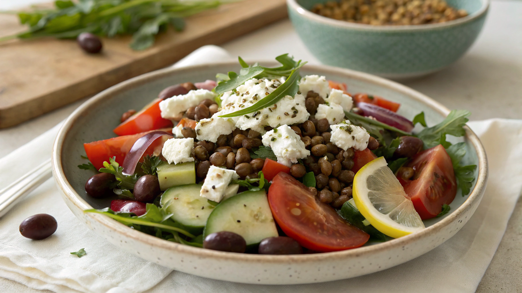 Salade Complète aux Lentilles et Feta - instructions de préparation
