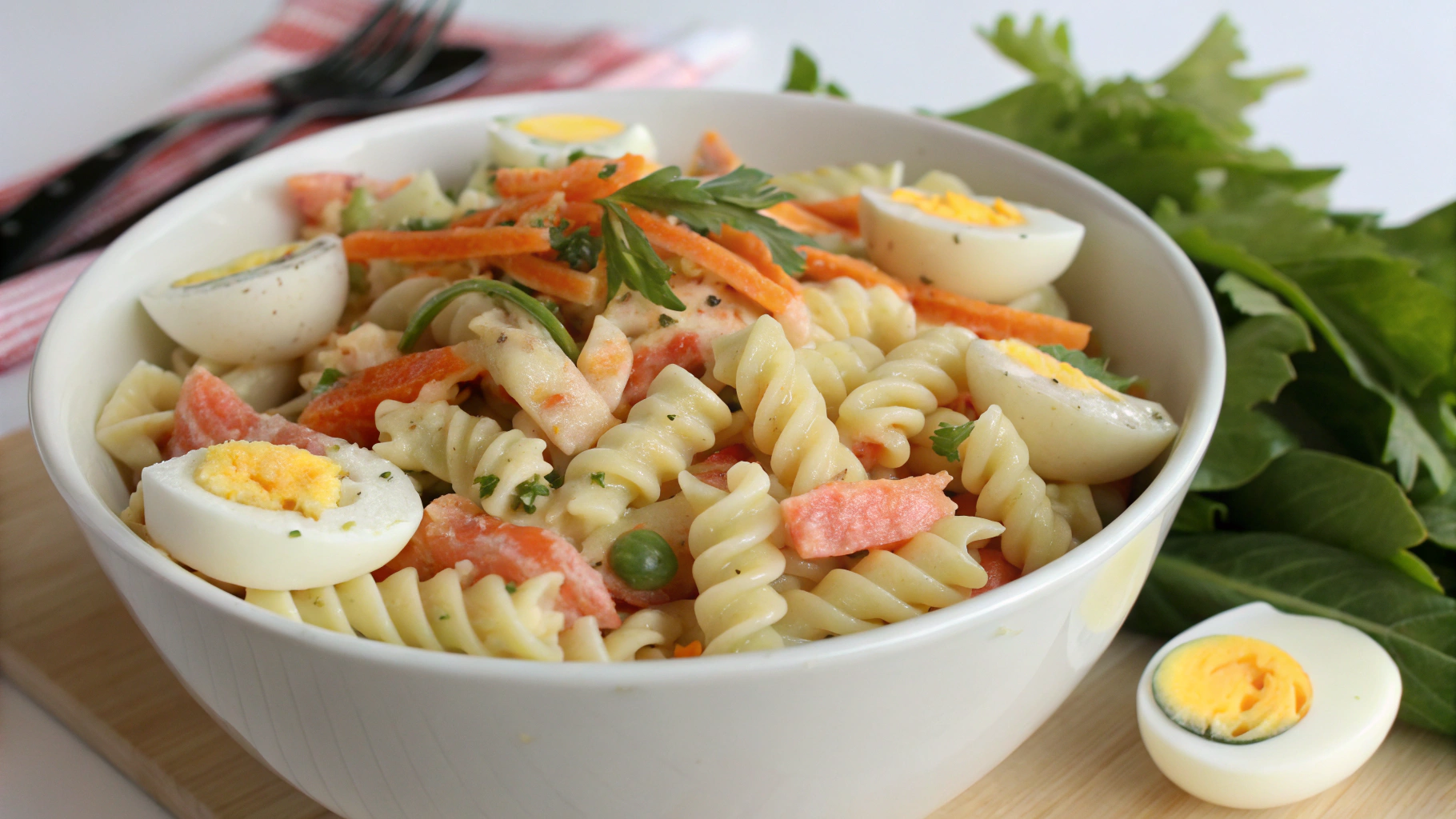 Salade de Pâtes au Surimi et Œufs Durs - instructions de préparation