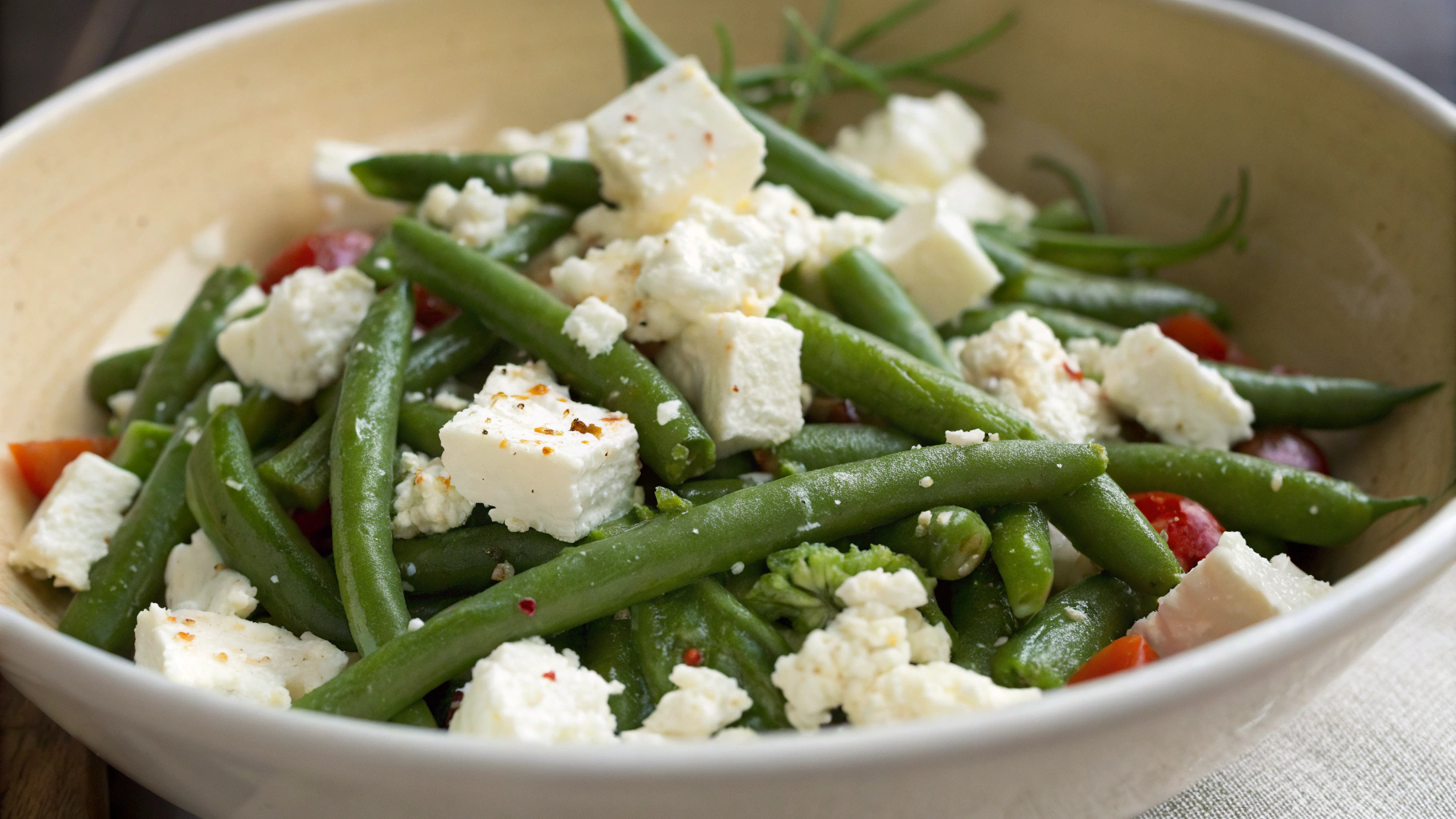 Salade fraîche de haricots verts et feta - recette française