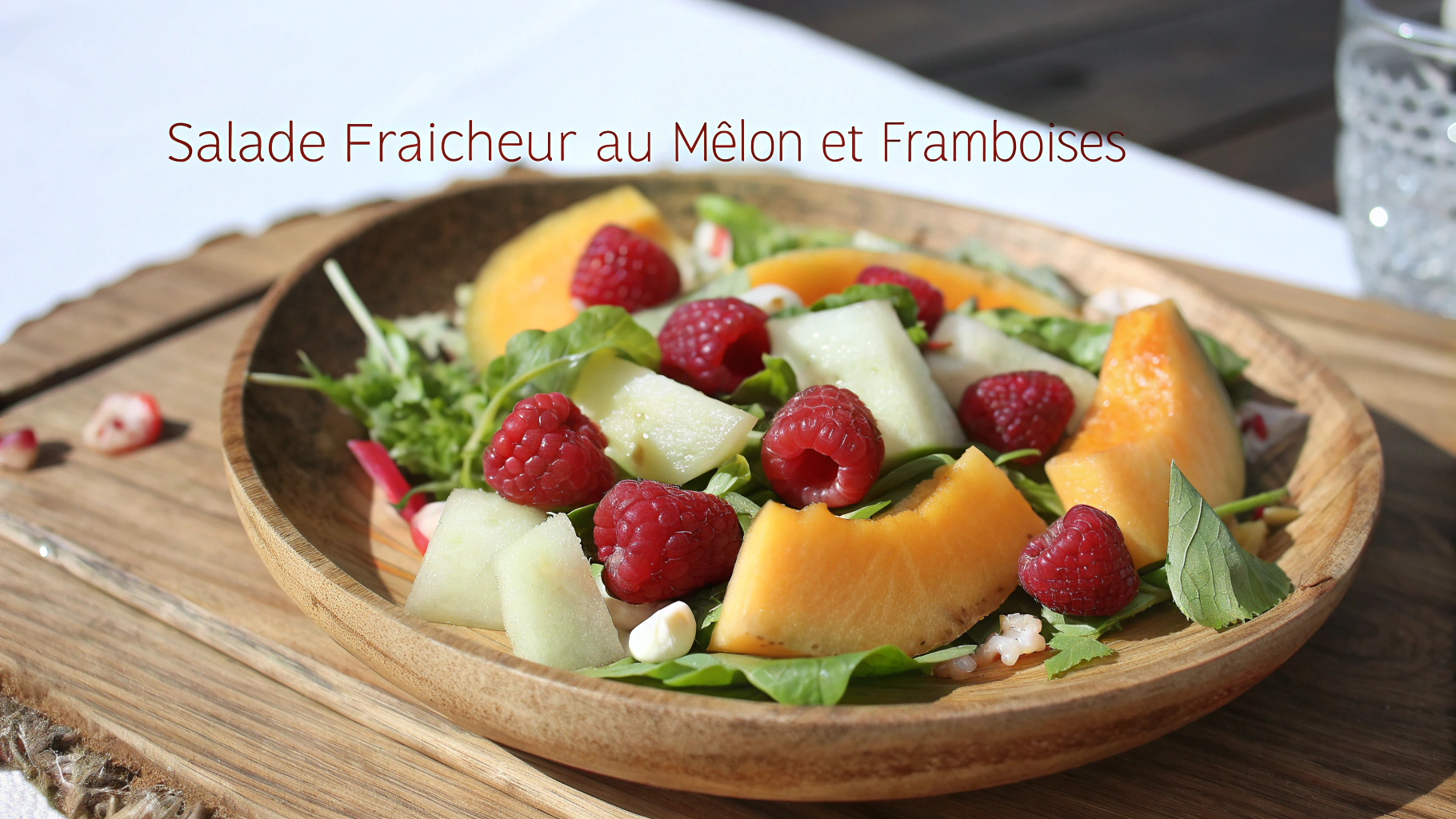 Salade fraîcheur au melon et framboises - recette française