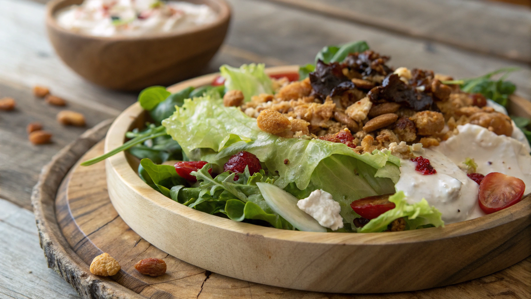 Salade gourmande crémeuse et croquante - recette française