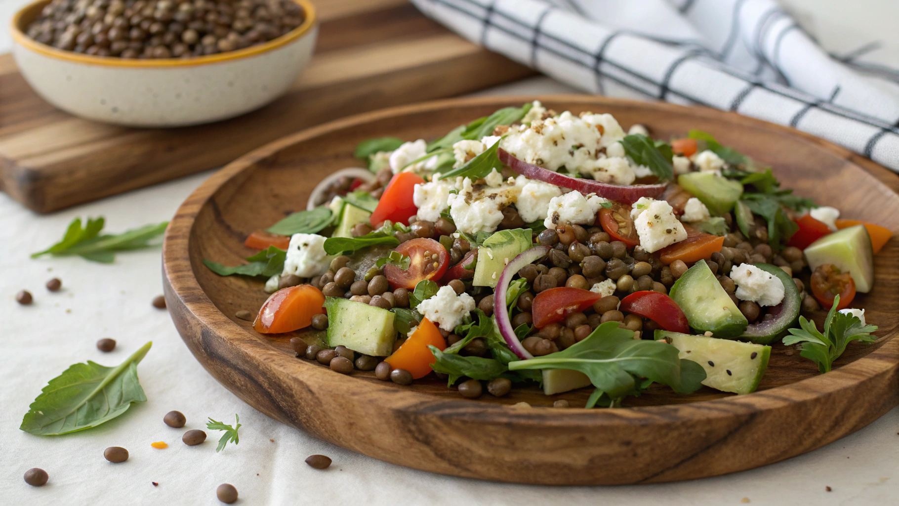 Salade gourmande de lentilles et feta - recette française