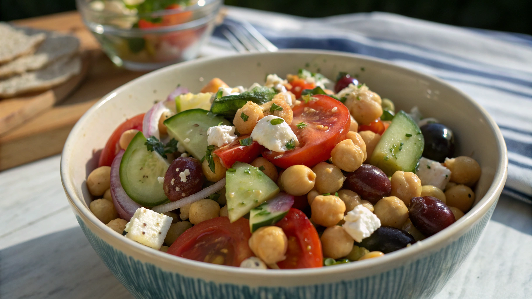 Salade méditerranéenne de pois chiches - recette française