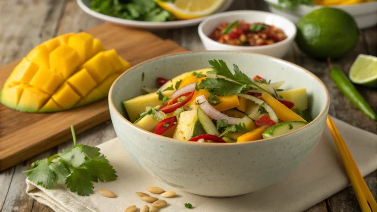 Salade rapide de mangue thaïe douce et piquante - recette française